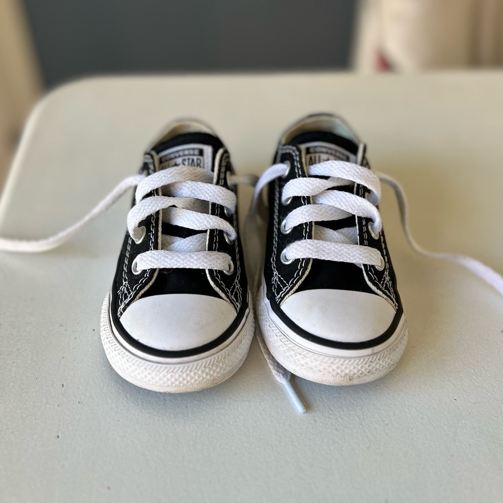 Converse All-Star Black & White Low Tops (Toddler)